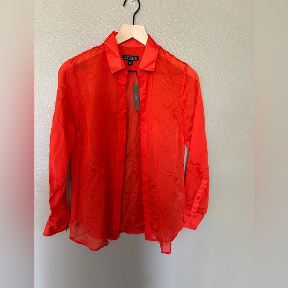 J. Crew Jackets & Blazers - NWTJ. Crew Red Lightweight Shirt Jacket with Classic Collar